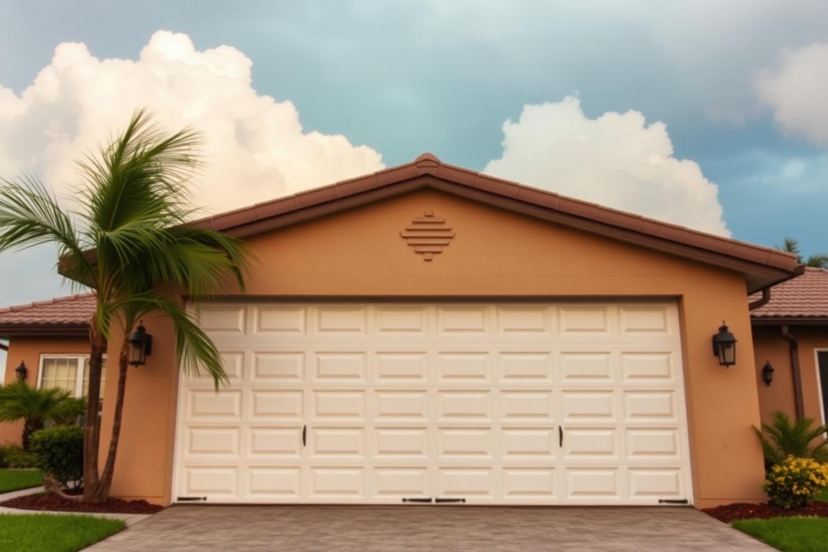 Reinforced hurricane-rated garage door installed on an Orlando home